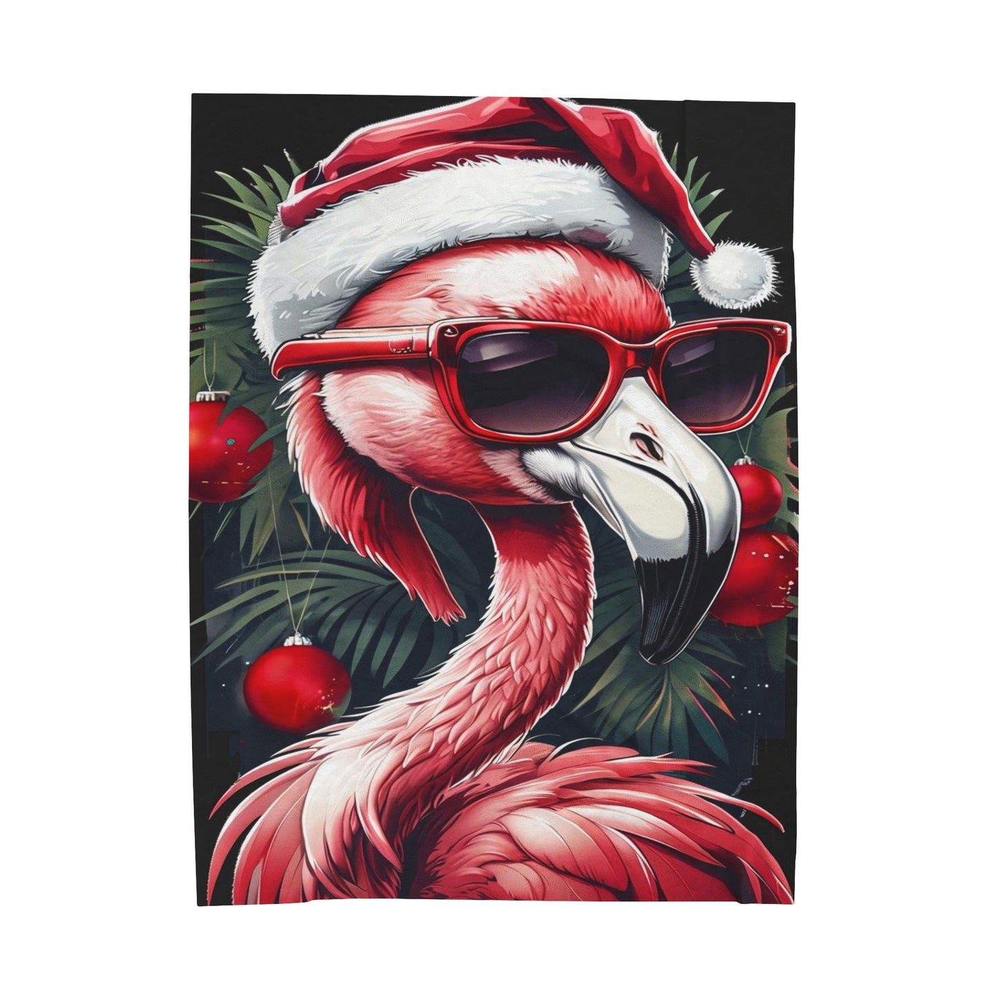 Festive Flamingo Holiday Blanket