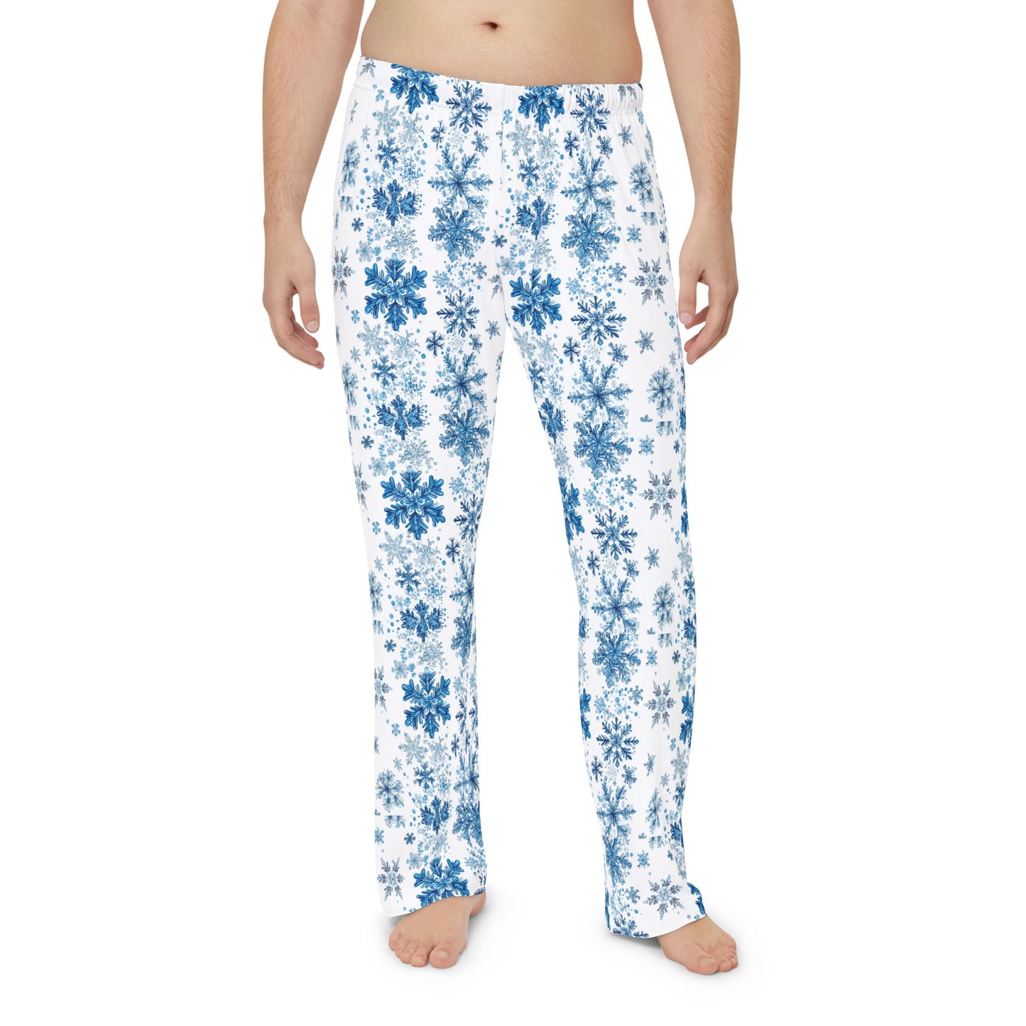 Blue Snowflake Men's Pajama Pants (AOP)