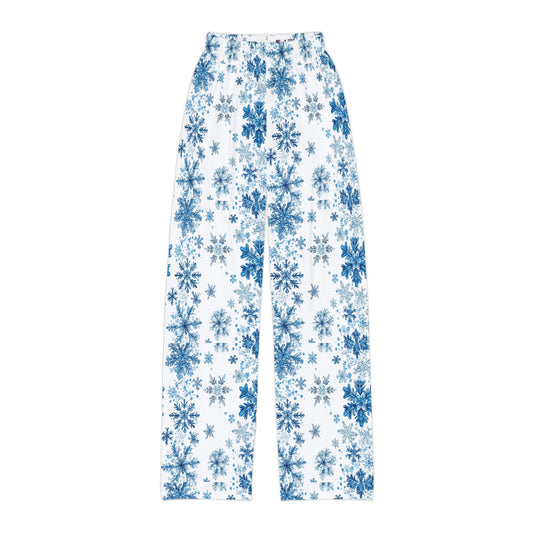 Kids Blue Snowflake Pajama Pants (AOP)