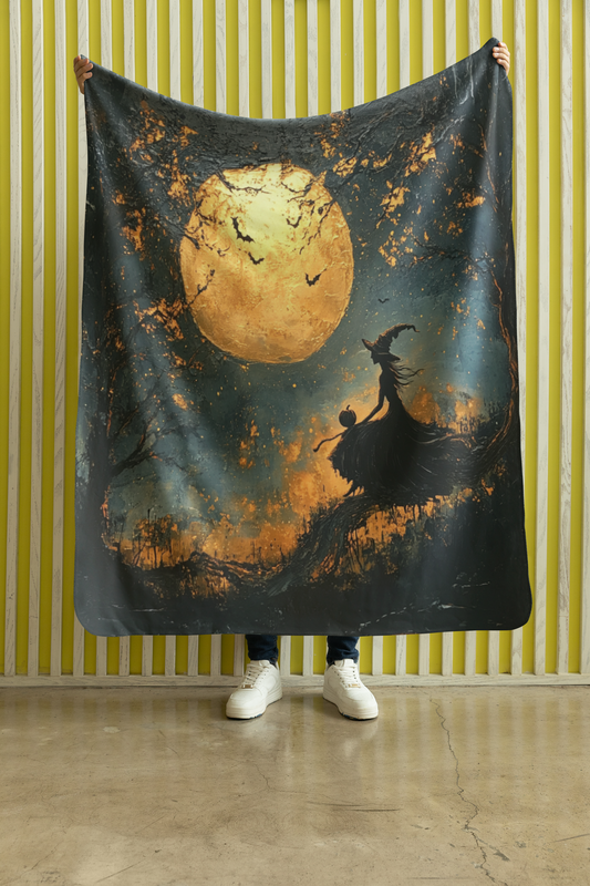 Moonlit Witch Velveteen Plush Blanket