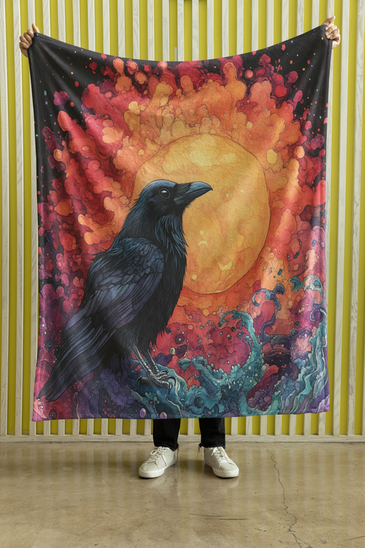 Raven Moon Velveteen Plush Blanket