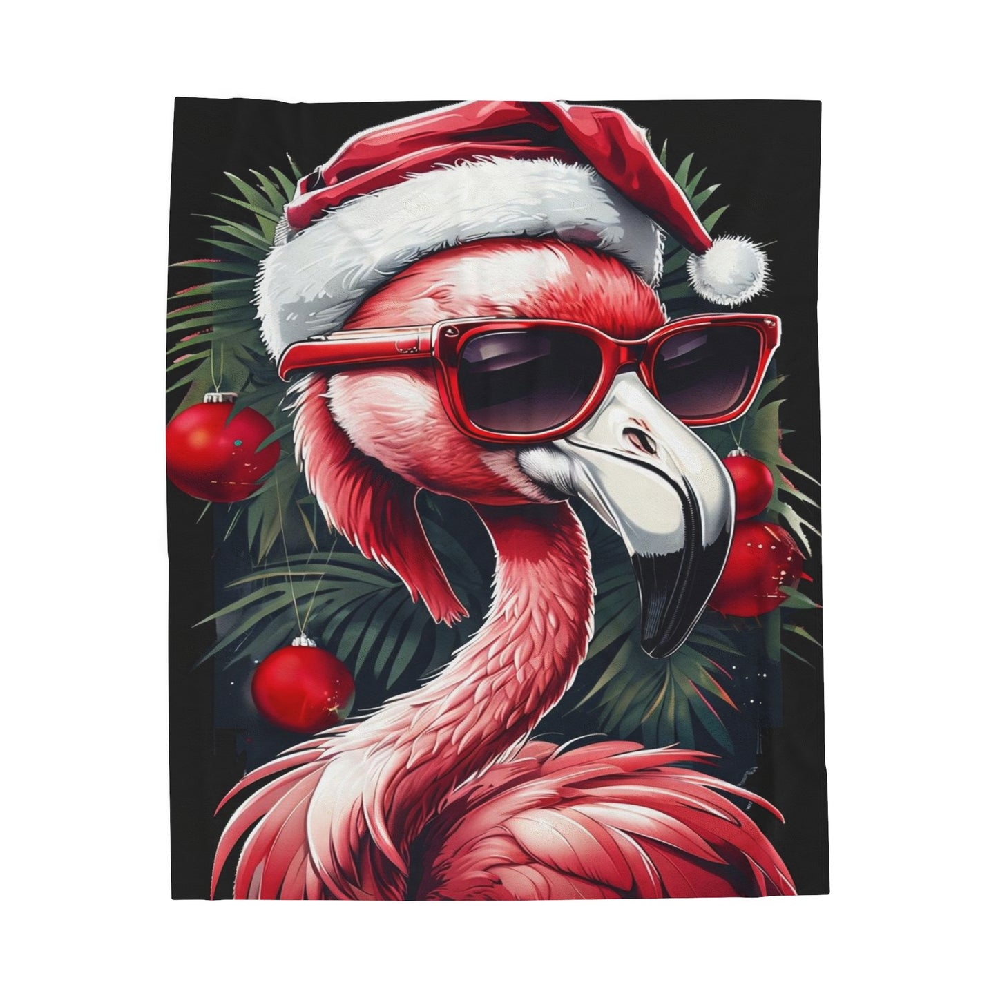 Festive Flamingo Holiday Blanket