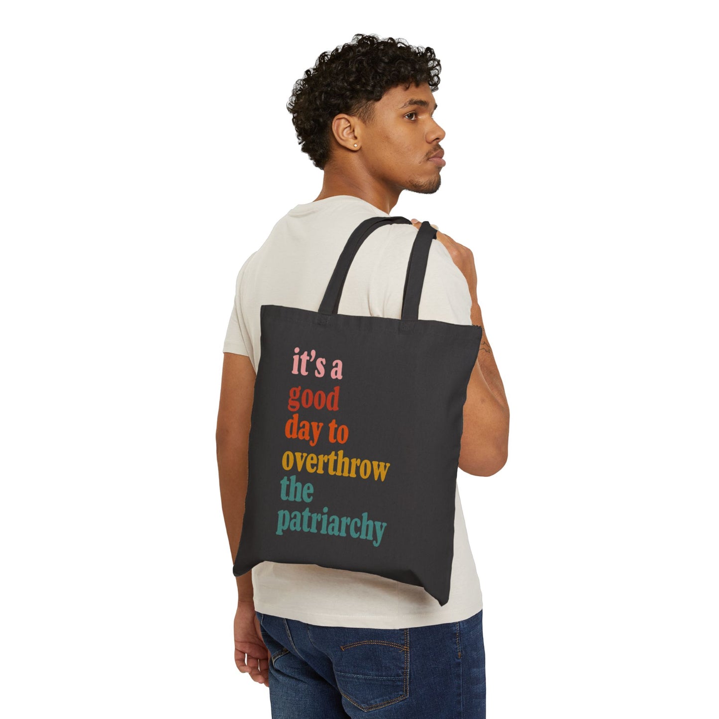 Overthrow the Patriarchy Cotton Canvas Tote Bag