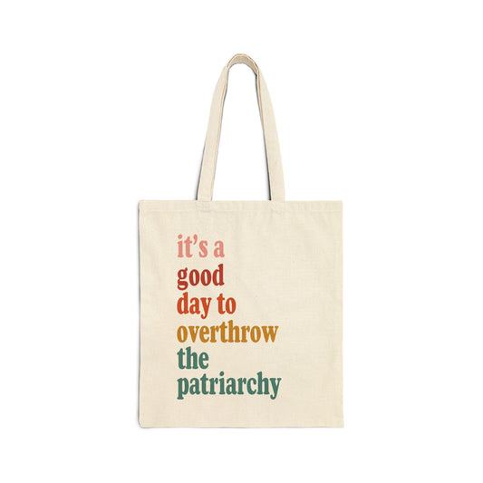 Overthrow the Patriarchy Cotton Canvas Tote Bag