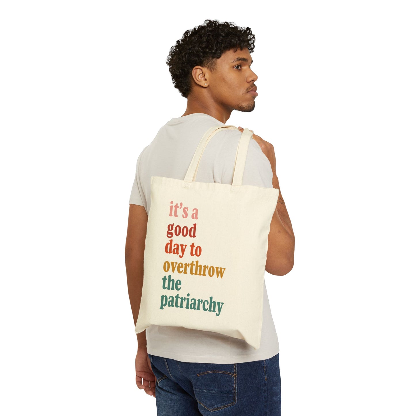 Overthrow the Patriarchy Cotton Canvas Tote Bag