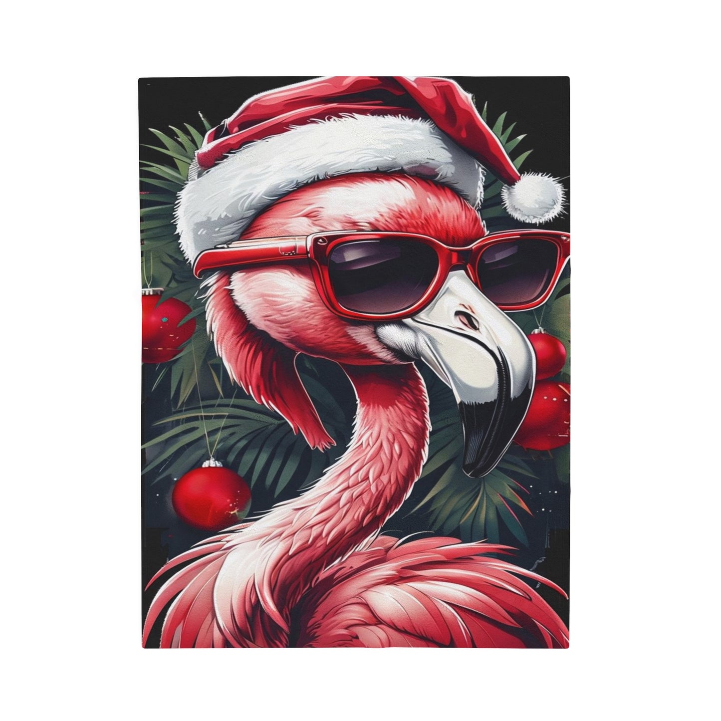 Festive Flamingo Holiday Blanket